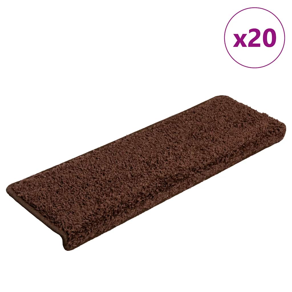 Trapmatten 20 st 65x21x4 cm Bruin Rechthoekige Rand is nu te koop bij PeponiXL, paradijselijk wonen!