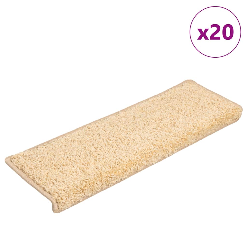 Trapmatten 20 st 65x21x4 cm crème met rechthoekige rand is nu te koop bij PeponiXL, paradijselijk wonen!