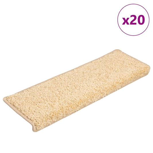 Trapmatten 20 st 65x21x4 cm crème met rechthoekige rand is nu te koop bij PeponiXL, paradijselijk wonen!