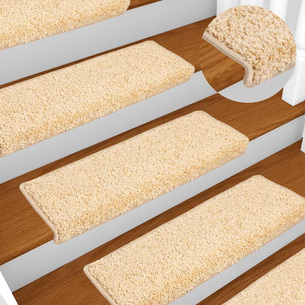 Trapmatten 20 st 65x21x4 cm crème met rechthoekige rand is nu te koop bij PeponiXL, paradijselijk wonen!