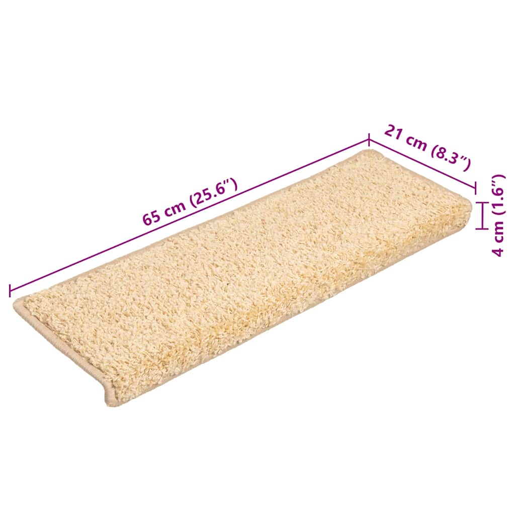 Trapmatten 20 st 65x21x4 cm crème met rechthoekige rand is nu te koop bij PeponiXL, paradijselijk wonen!