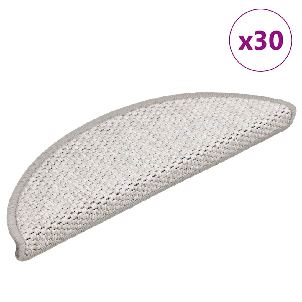 Trapmatten zelfklevend Sisal-Look 30 st 56x17x3 cm Platina is nu te koop bij PeponiXL, paradijselijk wonen!