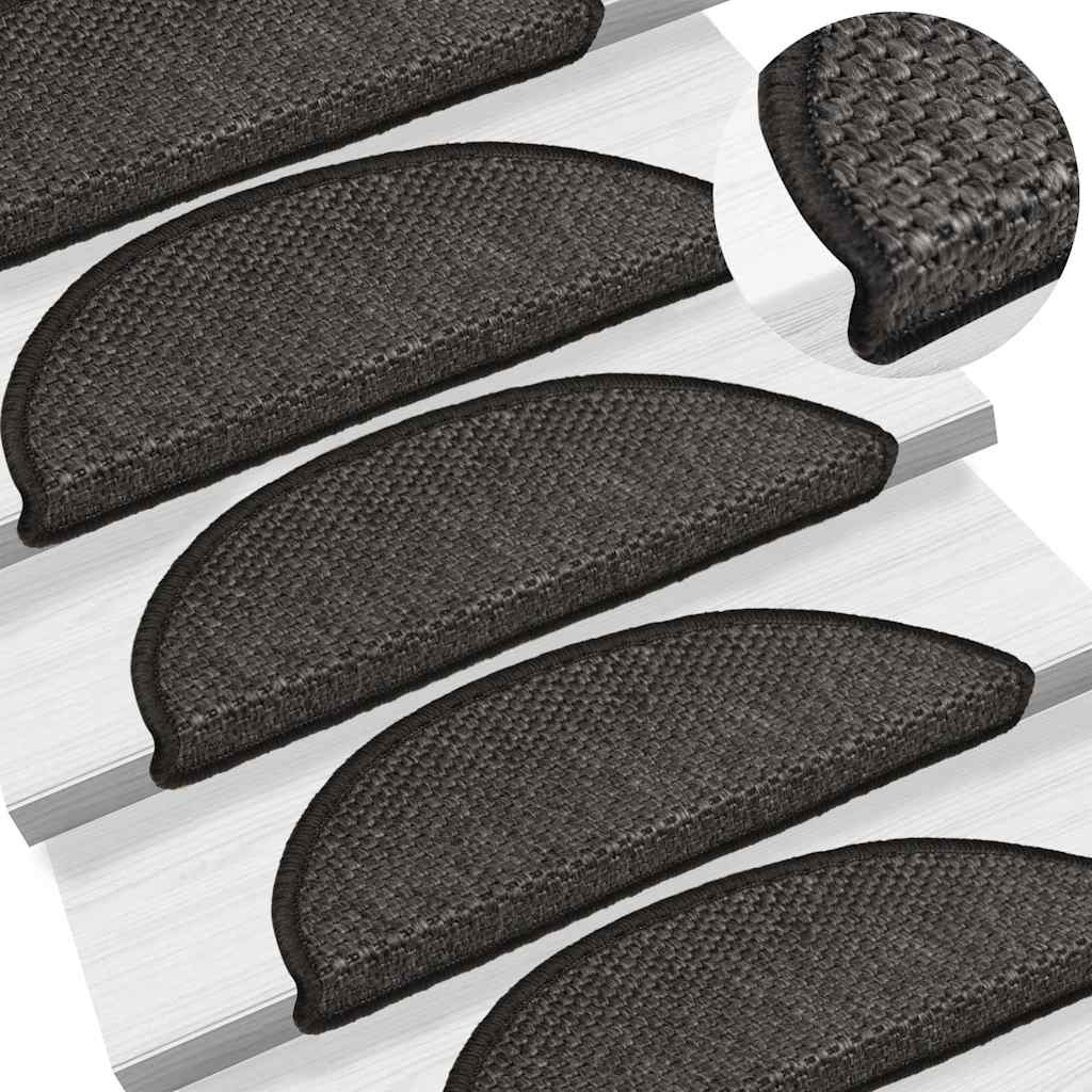 Trapmatten zelfklevend Sisal-Look 30 st 56x17x3 cm antraciet is nu te koop bij PeponiXL, paradijselijk wonen!