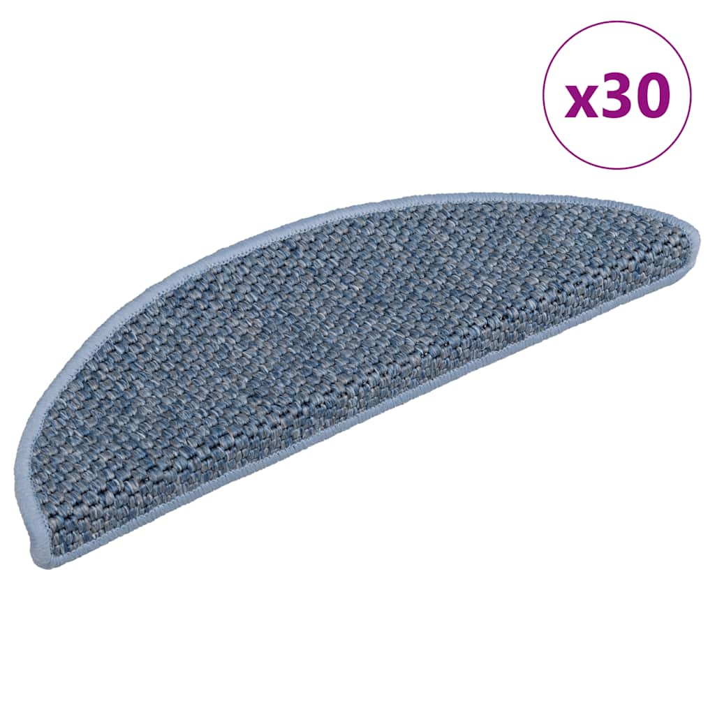 Trapmatten zelfklevend Sisal-Look 30 st 56x17x3 cm blauw is nu te koop bij PeponiXL, paradijselijk wonen!