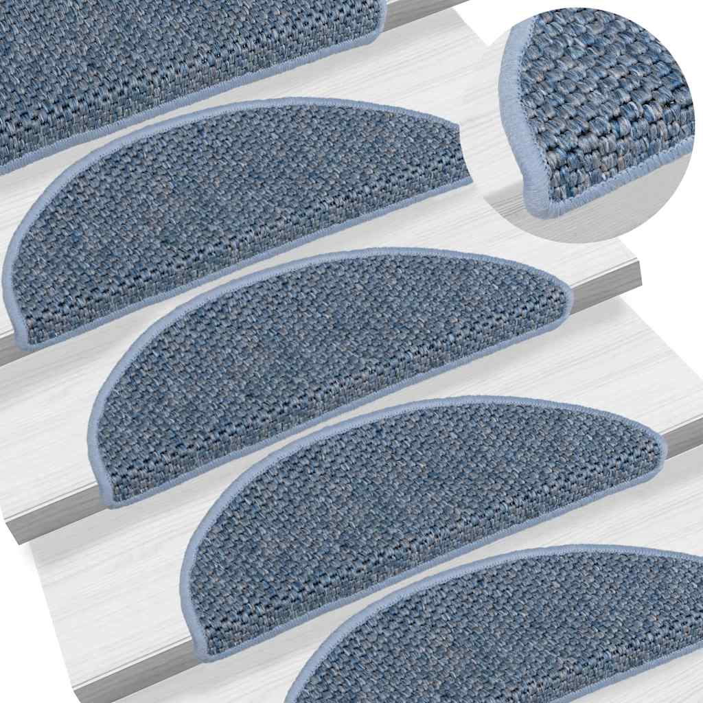 Trapmatten zelfklevend Sisal-Look 30 st 56x17x3 cm blauw is nu te koop bij PeponiXL, paradijselijk wonen!
