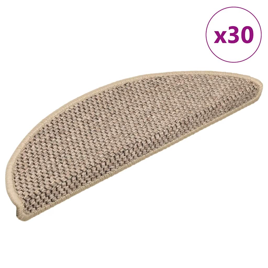 Trapmatten zelfklevend Sisal-Look 30 st 56x17x3 cm donkerbeige is nu te koop bij PeponiXL, paradijselijk wonen!