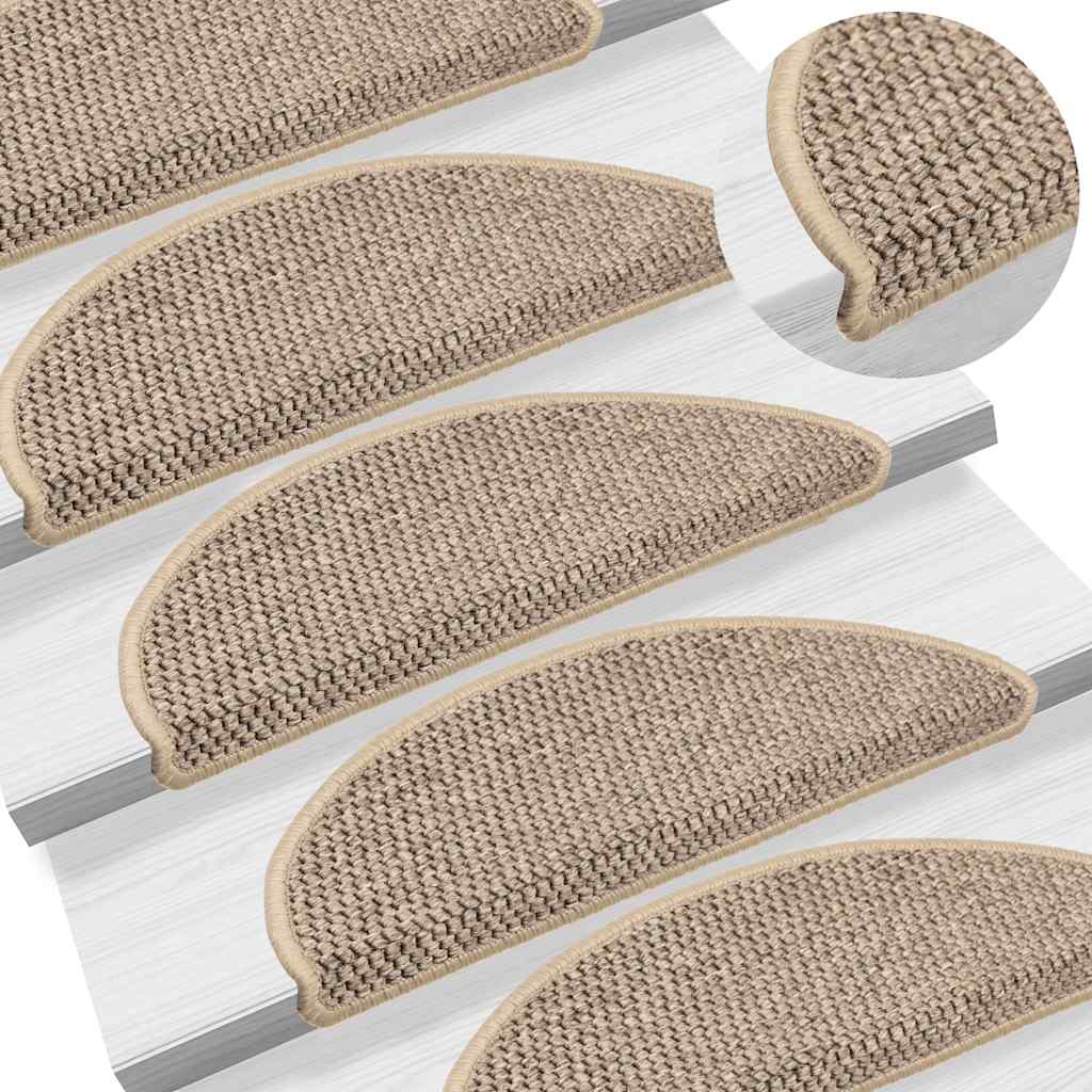 Trapmatten zelfklevend Sisal-Look 30 st 56x17x3 cm donkerbeige is nu te koop bij PeponiXL, paradijselijk wonen!