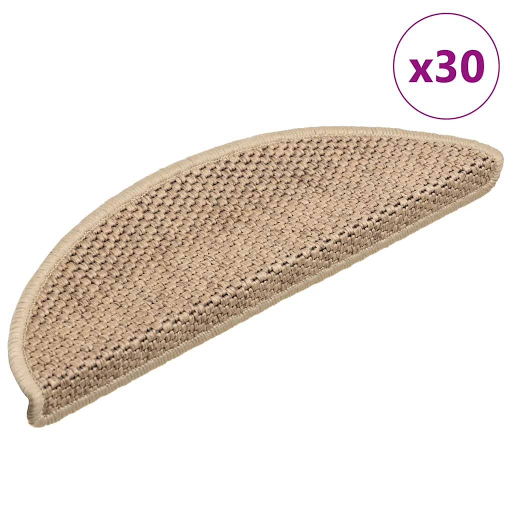Trapmatten zelfklevend Sisal-Look 30 st 56x17x3 cm zand is nu te koop bij PeponiXL, paradijselijk wonen!