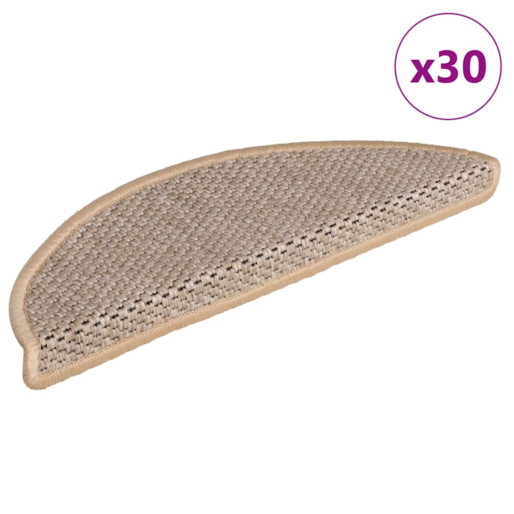 Trapmatten zelfklevend Sisal-Look 30 st 56x17x3 cm lichtbeige is nu te koop bij PeponiXL, paradijselijk wonen!