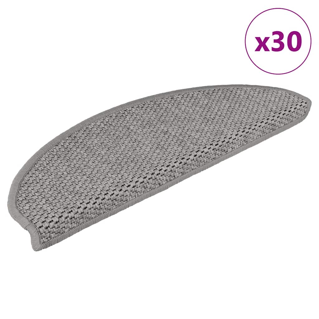 Trapmatten zelfklevend Sisal-Look 30 st 65x21x4cm zilverkleurig is nu te koop bij PeponiXL, paradijselijk wonen!
