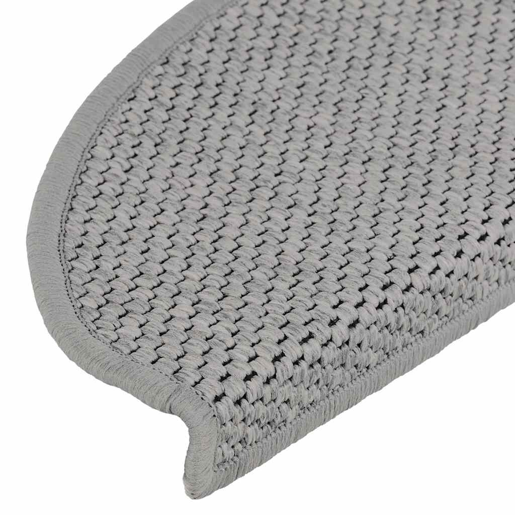 Trapmatten zelfklevend Sisal-Look 30 st 65x21x4cm zilverkleurig is nu te koop bij PeponiXL, paradijselijk wonen!