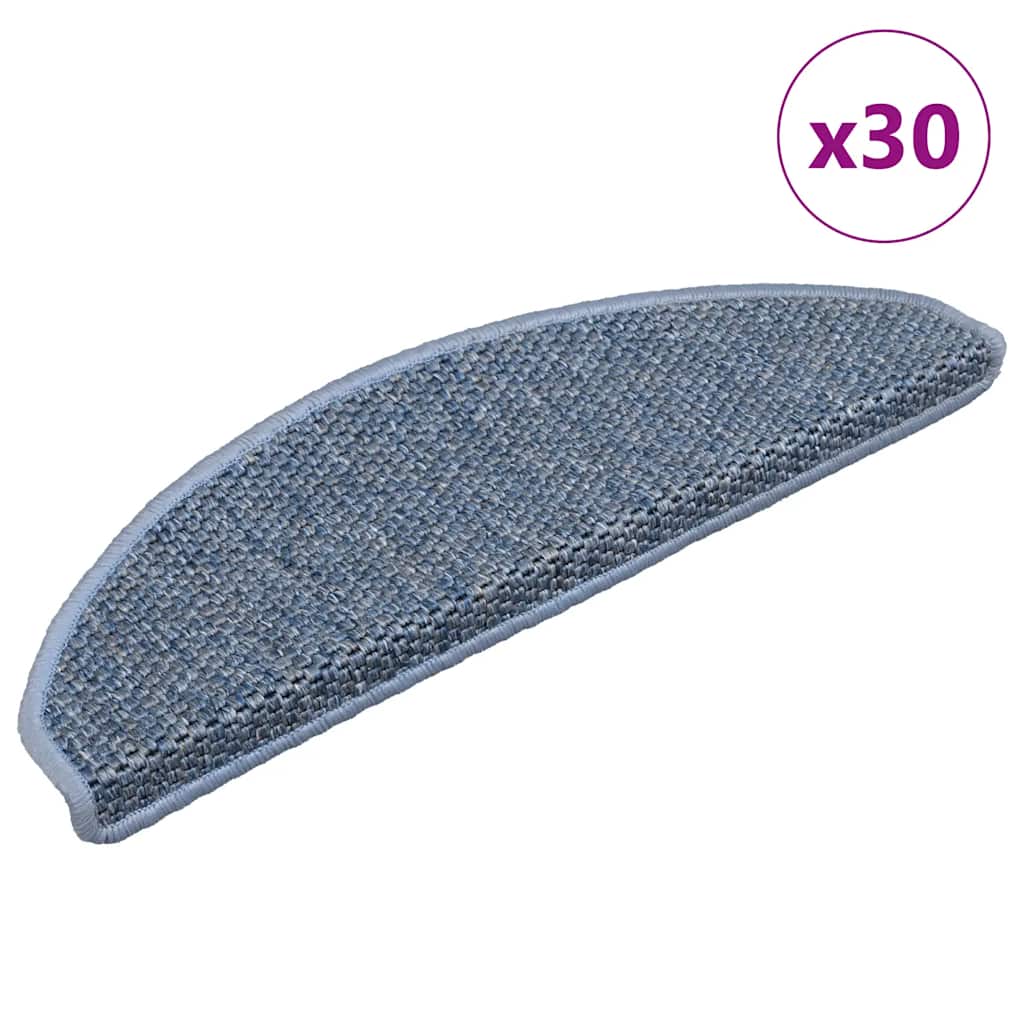 Trapmatten zelfklevend Sisal-Look 30 st 65x21x4 cm blauw is nu te koop bij PeponiXL, paradijselijk wonen!