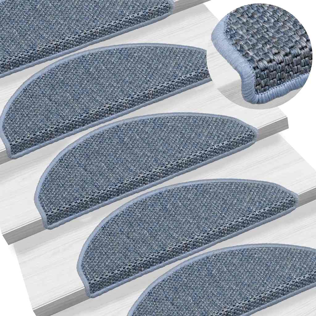 Trapmatten zelfklevend Sisal-Look 30 st 65x21x4 cm blauw is nu te koop bij PeponiXL, paradijselijk wonen!