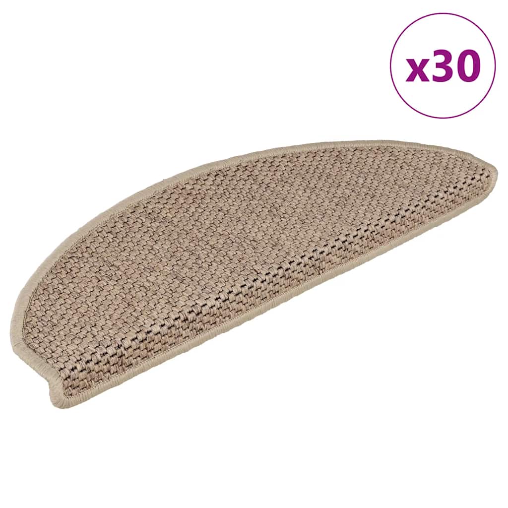 Trapmatten zelfklevend Sisal-Look 30 st 65x21x4 cm zand is nu te koop bij PeponiXL, paradijselijk wonen!