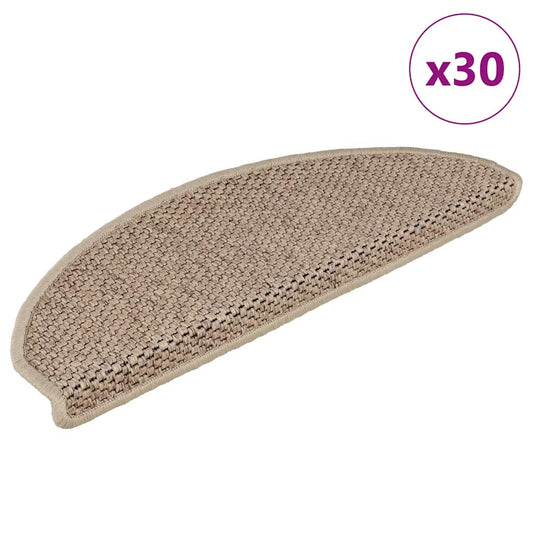 Trapmatten zelfklevend Sisal-Look 30 st 65x21x4 cm zand is nu te koop bij PeponiXL, paradijselijk wonen!