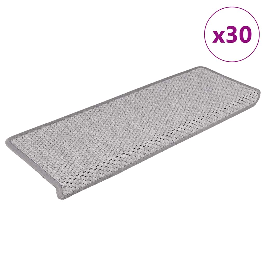Trapmatten zelfklevend Sisal-Look 30 st 65x21x4 cm Platina is nu te koop bij PeponiXL, paradijselijk wonen!