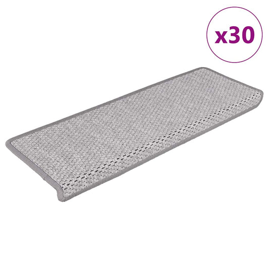 Trapmatten zelfklevend Sisal-Look 30 st 65x21x4 cm Platina is nu te koop bij PeponiXL, paradijselijk wonen!