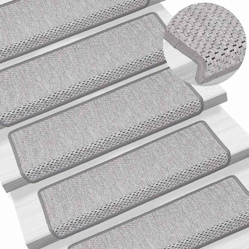 Trapmatten zelfklevend Sisal-Look 30 st 65x21x4 cm Platina is nu te koop bij PeponiXL, paradijselijk wonen!