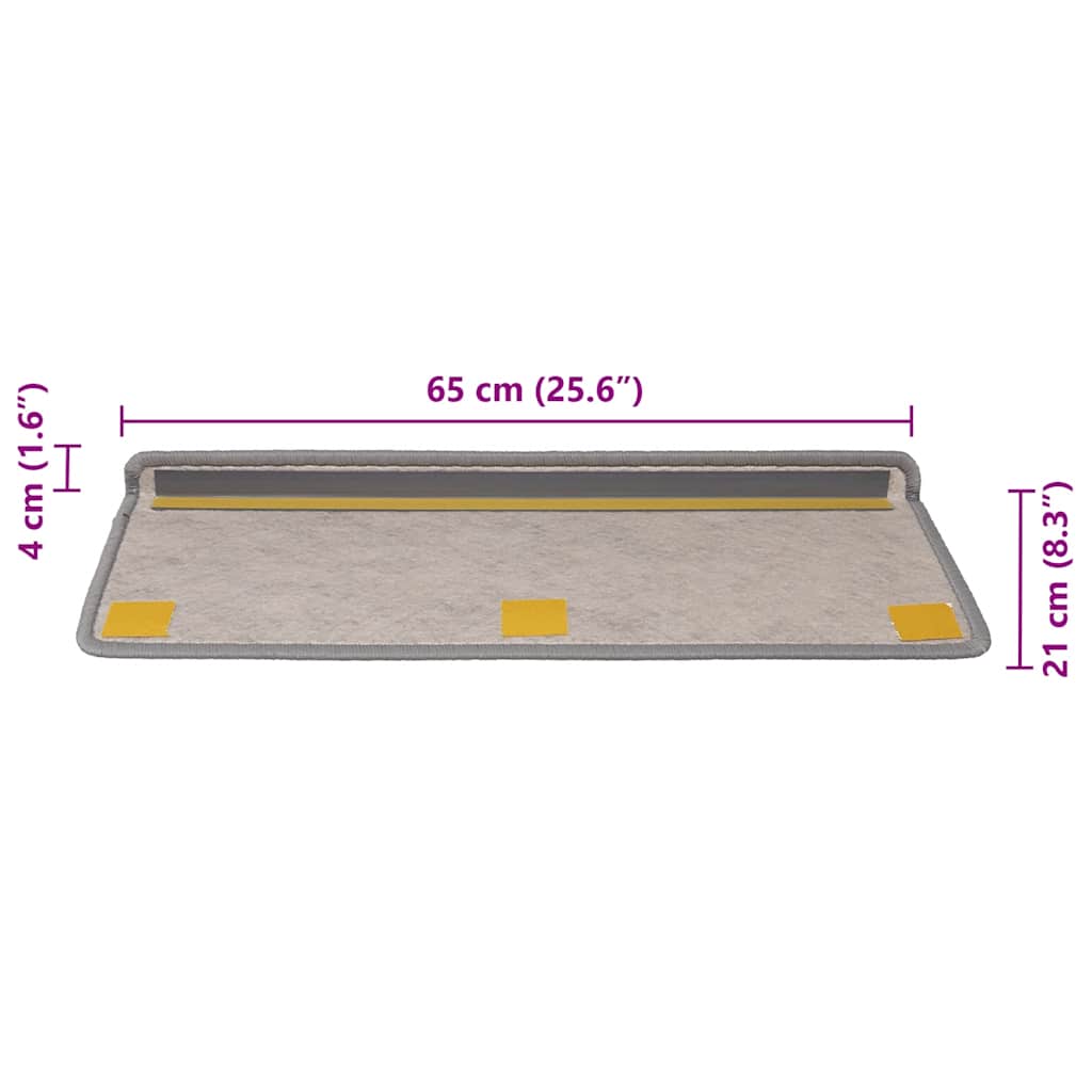 Trapmatten zelfklevend Sisal-Look 30 st 65x21x4 cm Platina is nu te koop bij PeponiXL, paradijselijk wonen!