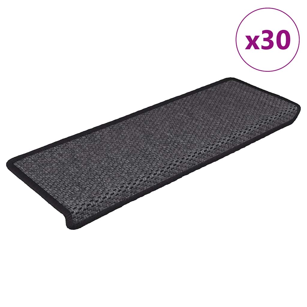 Trapmatten zelfklevend Sisal-Look 30 st 65x21x4 cm antraciet is nu te koop bij PeponiXL, paradijselijk wonen!