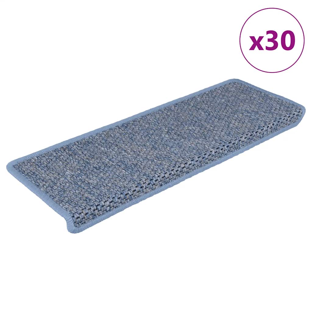 Trapmatten zelfklevend 30 st sisal-look 65x21x4 cm blauw is nu te koop bij PeponiXL, paradijselijk wonen!