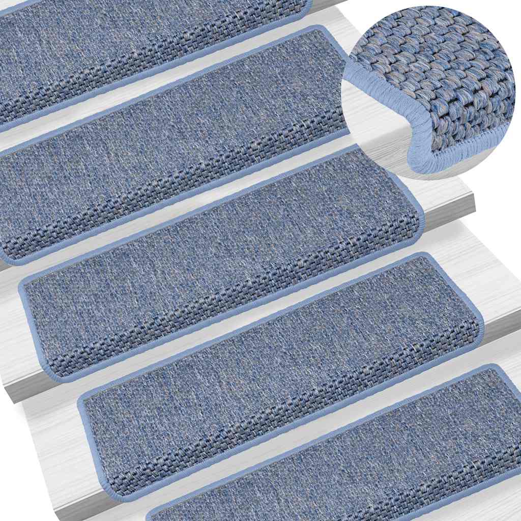 Trapmatten zelfklevend 30 st sisal-look 65x21x4 cm blauw is nu te koop bij PeponiXL, paradijselijk wonen!