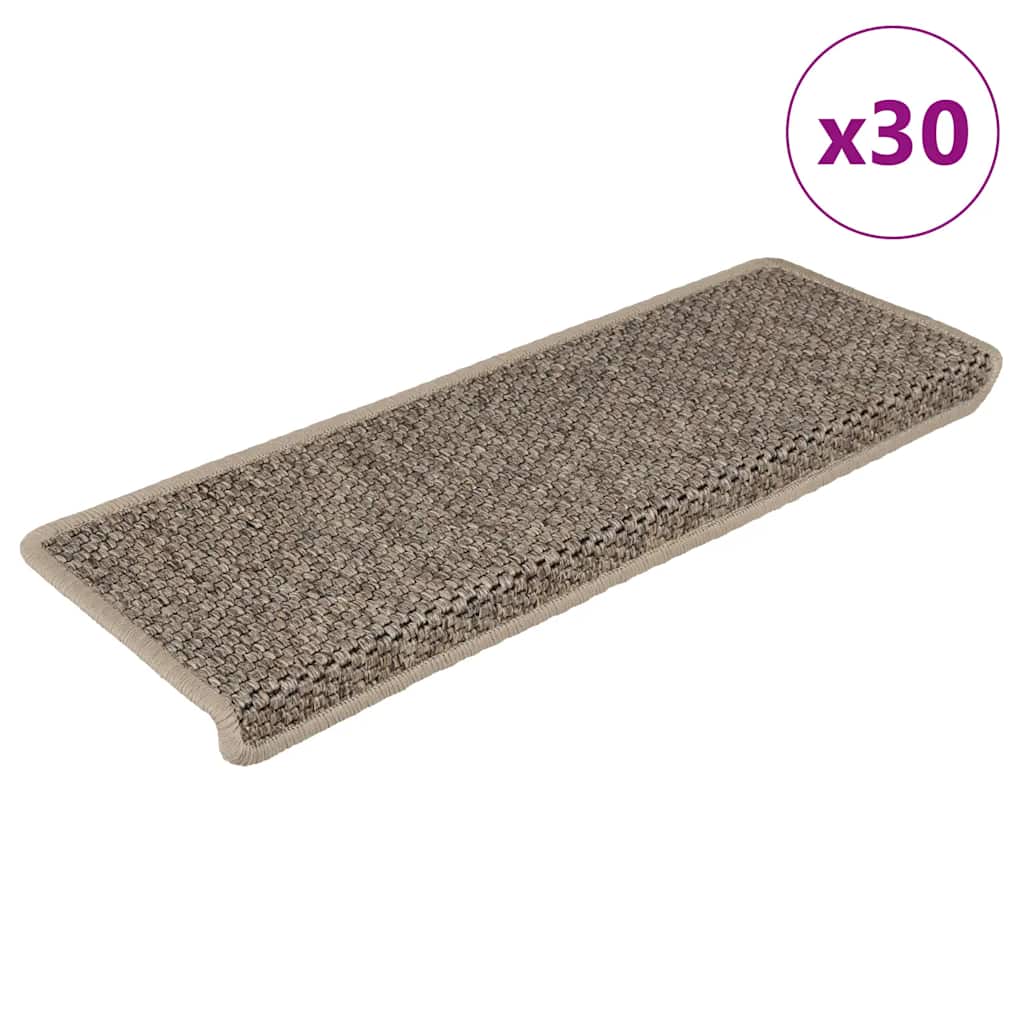 Trapmatten zelfklevend 30 st sisal-look 65x21x4 cm donkerbeige is nu te koop bij PeponiXL, paradijselijk wonen!