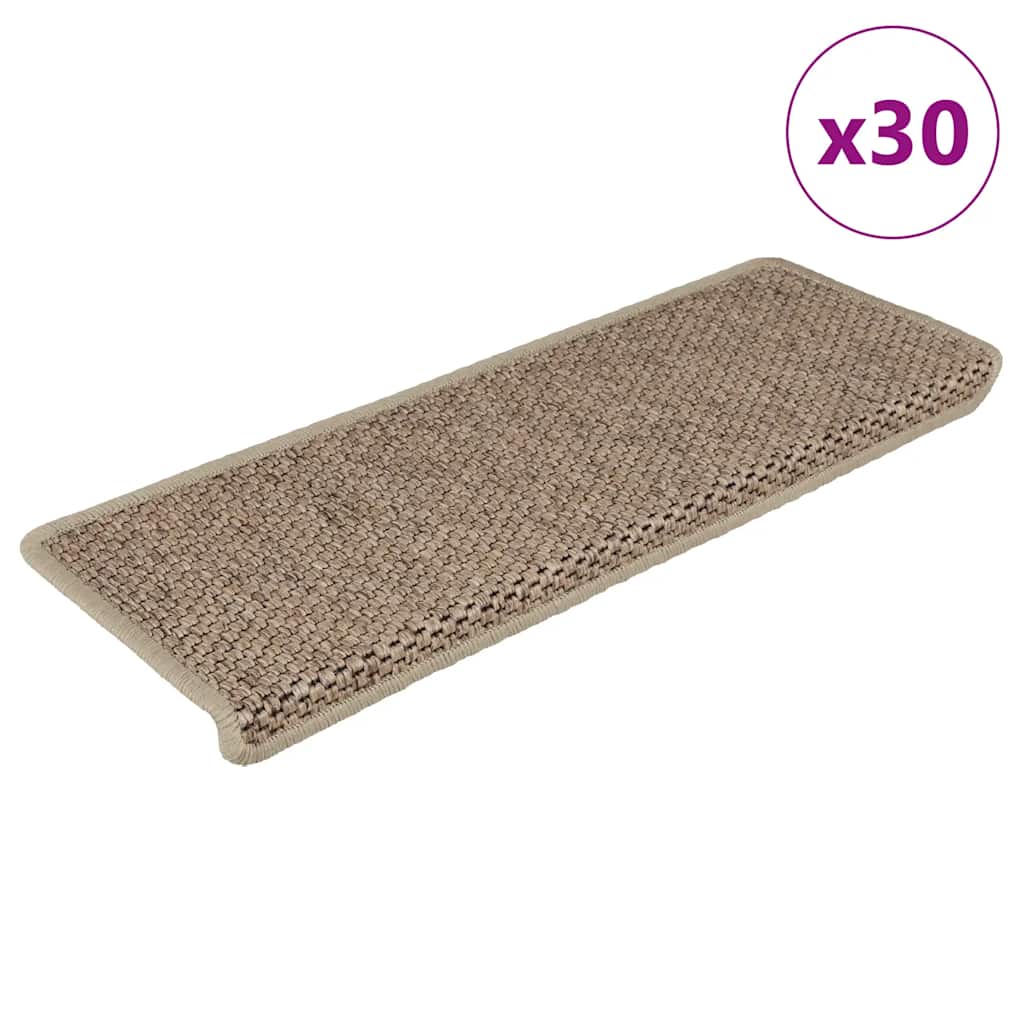 Trapmatten zelfklevend 30 st sisal-look 65x21x4 cm zandkleurig is nu te koop bij PeponiXL, paradijselijk wonen!