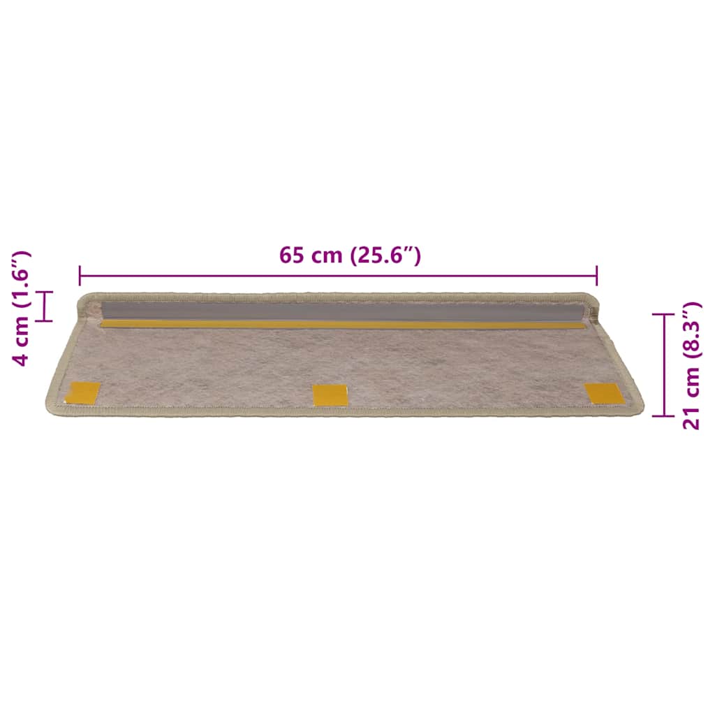Trapmatten zelfklevend 30 st sisal-look 65x21x4 cm zandkleurig is nu te koop bij PeponiXL, paradijselijk wonen!