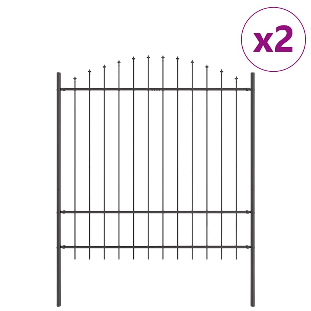 Tuinhek 2 pcs Grijs 170 x 215 cm Gepoedercoat staal is nu te koop bij PeponiXL, paradijselijk wonen!