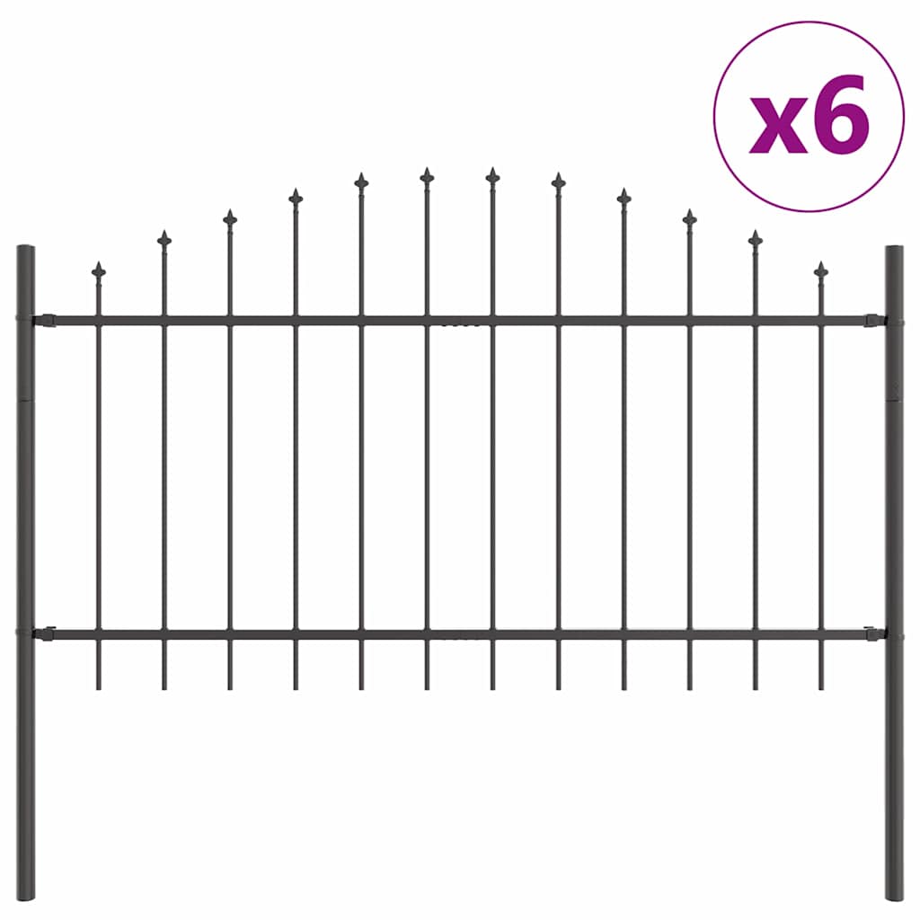 Tuinhek 6 pcs Grijs 170 x 140 cm Gepoedercoat staal is nu te koop bij PeponiXL, paradijselijk wonen!