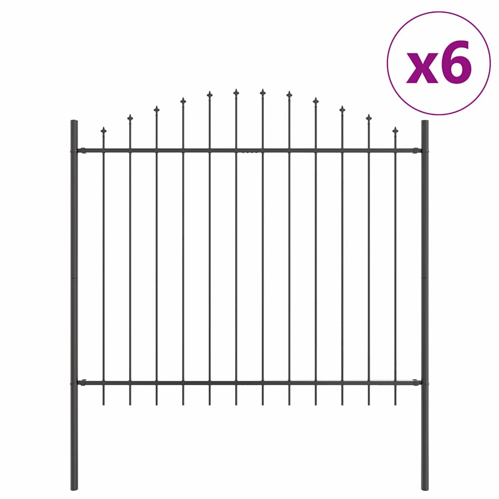 Tuinhek 6 pcs Grijs 170 x 190 cm Gepoedercoat staal is nu te koop bij PeponiXL, paradijselijk wonen!