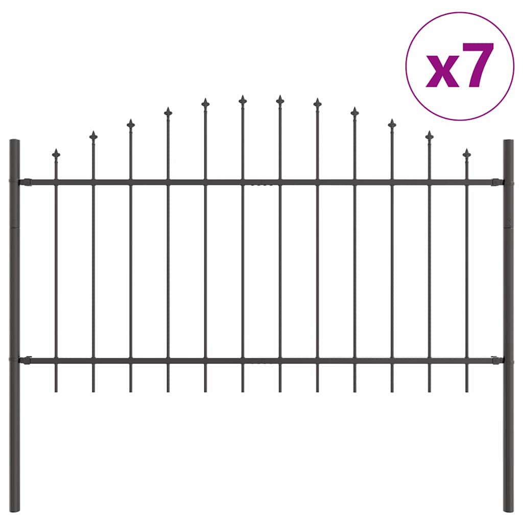 Tuinhek 7 pcs Grijs 170 x 140 cm Gepoedercoat staal is nu te koop bij PeponiXL, paradijselijk wonen!