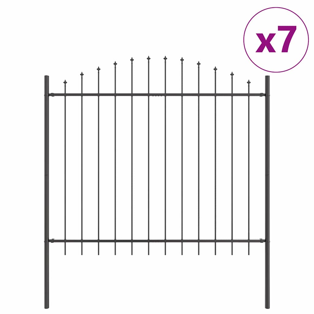 Tuinhek 7 pcs Grijs 170 x 165 cm Gepoedercoat staal is nu te koop bij PeponiXL, paradijselijk wonen!