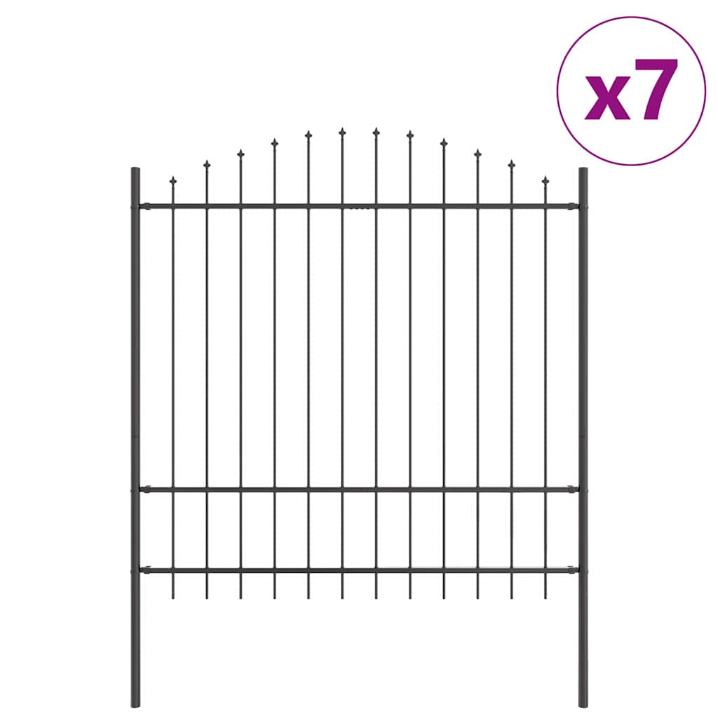 Tuinhek 7 pcs Grijs 170 x 215 cm Gepoedercoat staal is nu te koop bij PeponiXL, paradijselijk wonen!