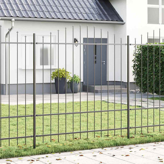 Tuinhek 8 pcs Grijs 170 x 215 cm Gepoedercoat staal is nu te koop bij PeponiXL, paradijselijk wonen!