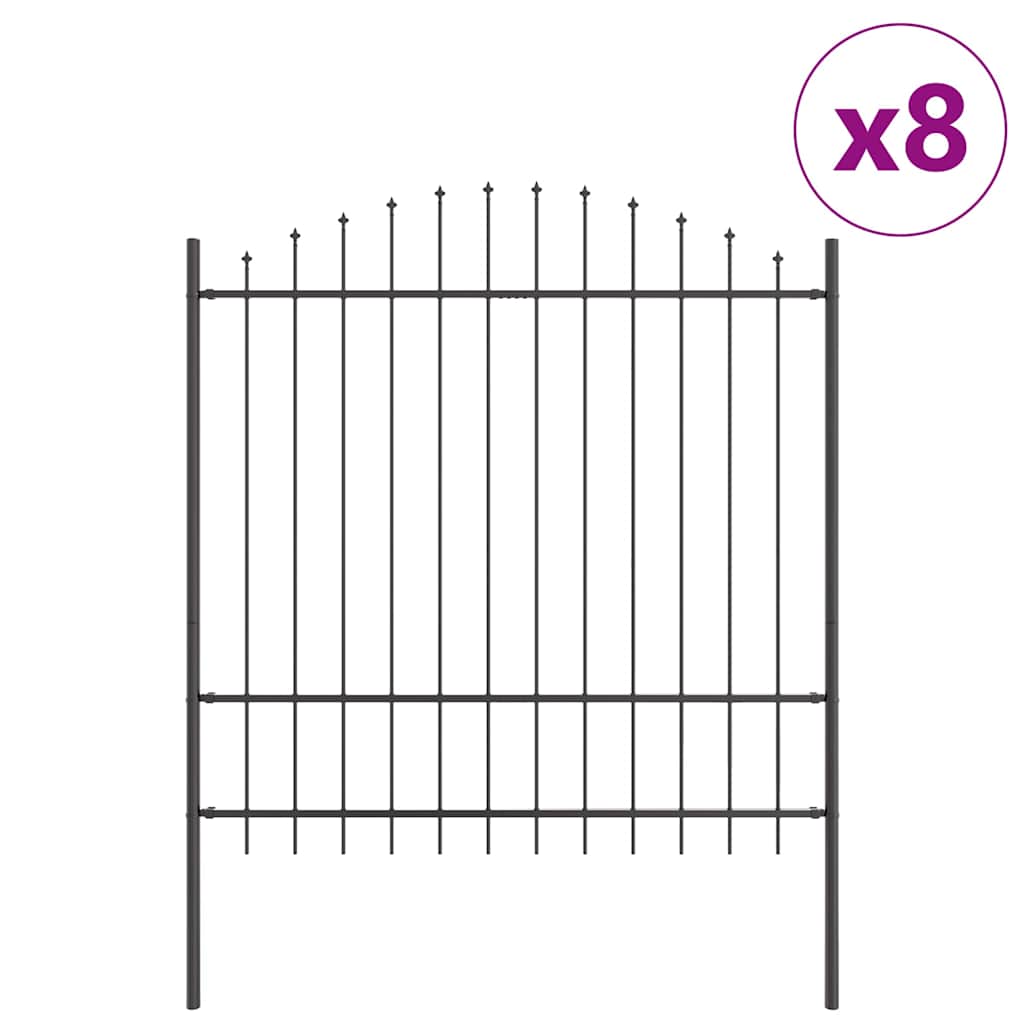 Tuinhek 8 pcs Grijs 170 x 215 cm Gepoedercoat staal is nu te koop bij PeponiXL, paradijselijk wonen!
