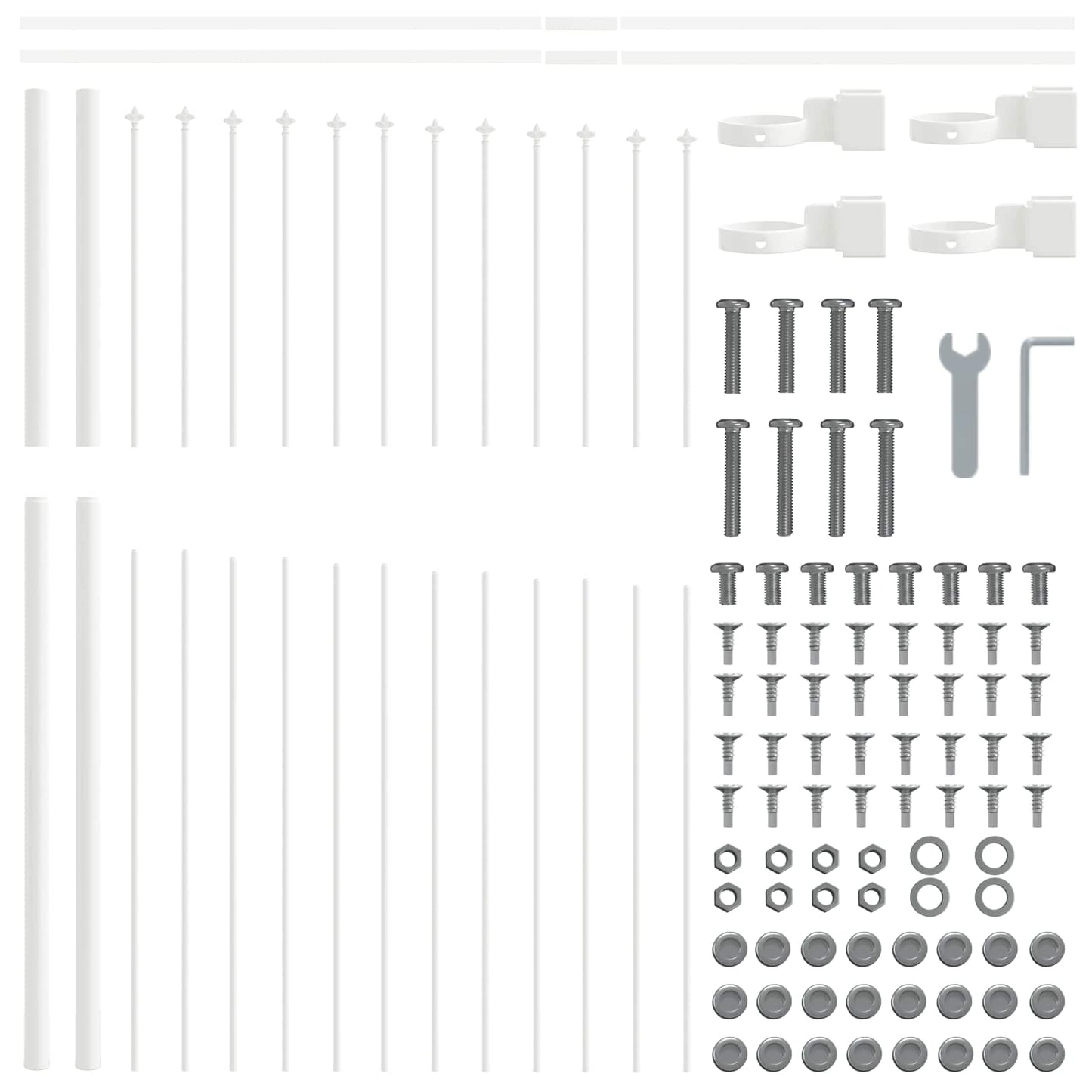 Tuinhek 4 pcs Wit 170 x 165 cm Gepoedercoat staal is nu te koop bij PeponiXL, paradijselijk wonen!