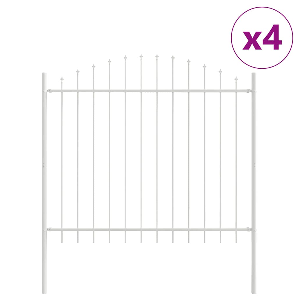 Tuinhek 4 pcs Wit 170 x 190 cm Gepoedercoat staal is nu te koop bij PeponiXL, paradijselijk wonen!