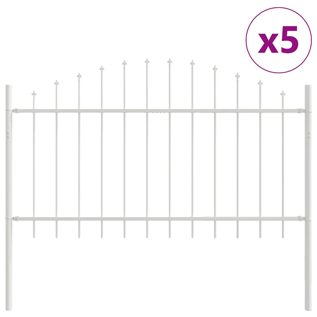 Tuinhek 5 pcs Wit 170 x 140 cm Gepoedercoat staal is nu te koop bij PeponiXL, paradijselijk wonen!