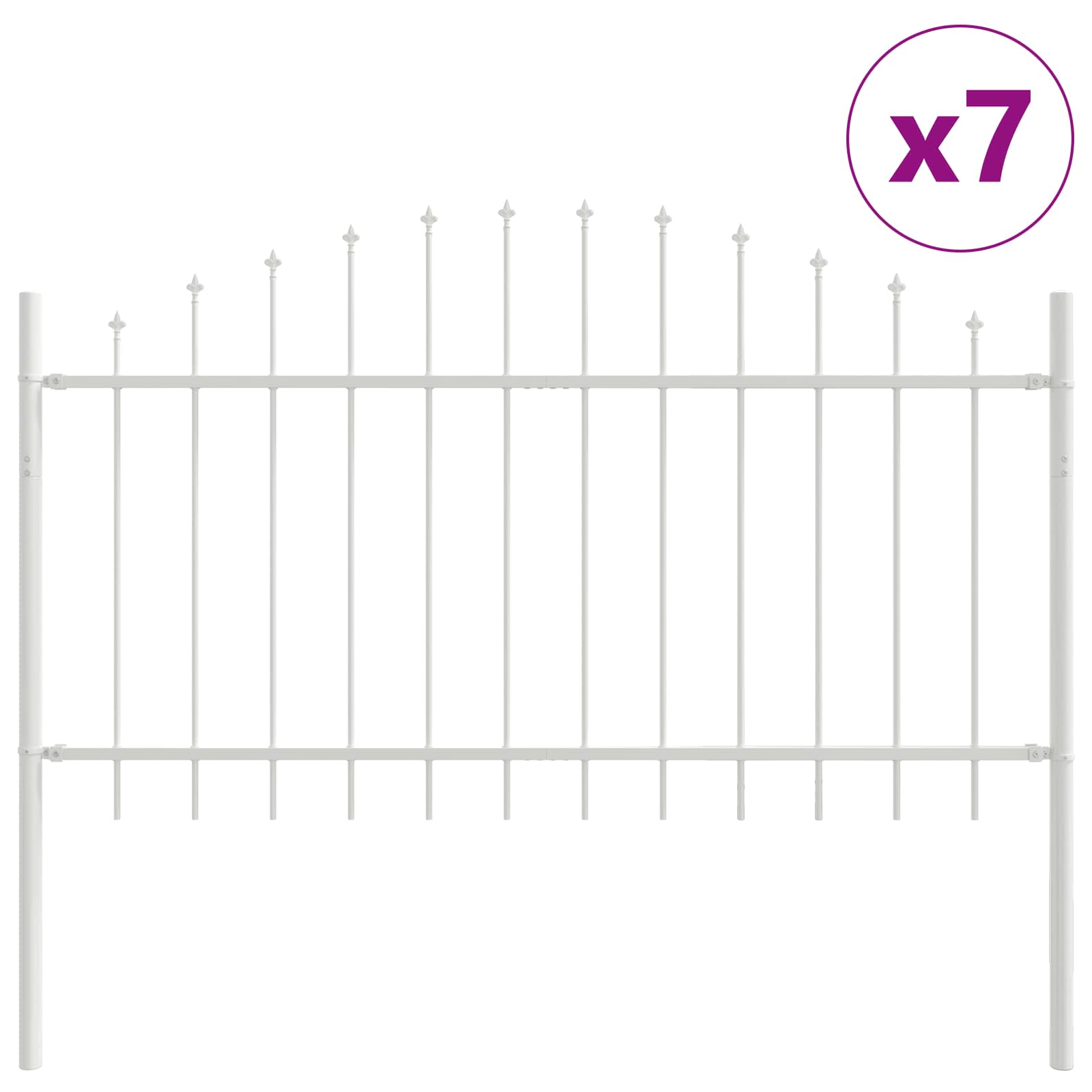Tuinhek 7 pcs Wit 170 x 140 cm Gepoedercoat staal is nu te koop bij PeponiXL, paradijselijk wonen!