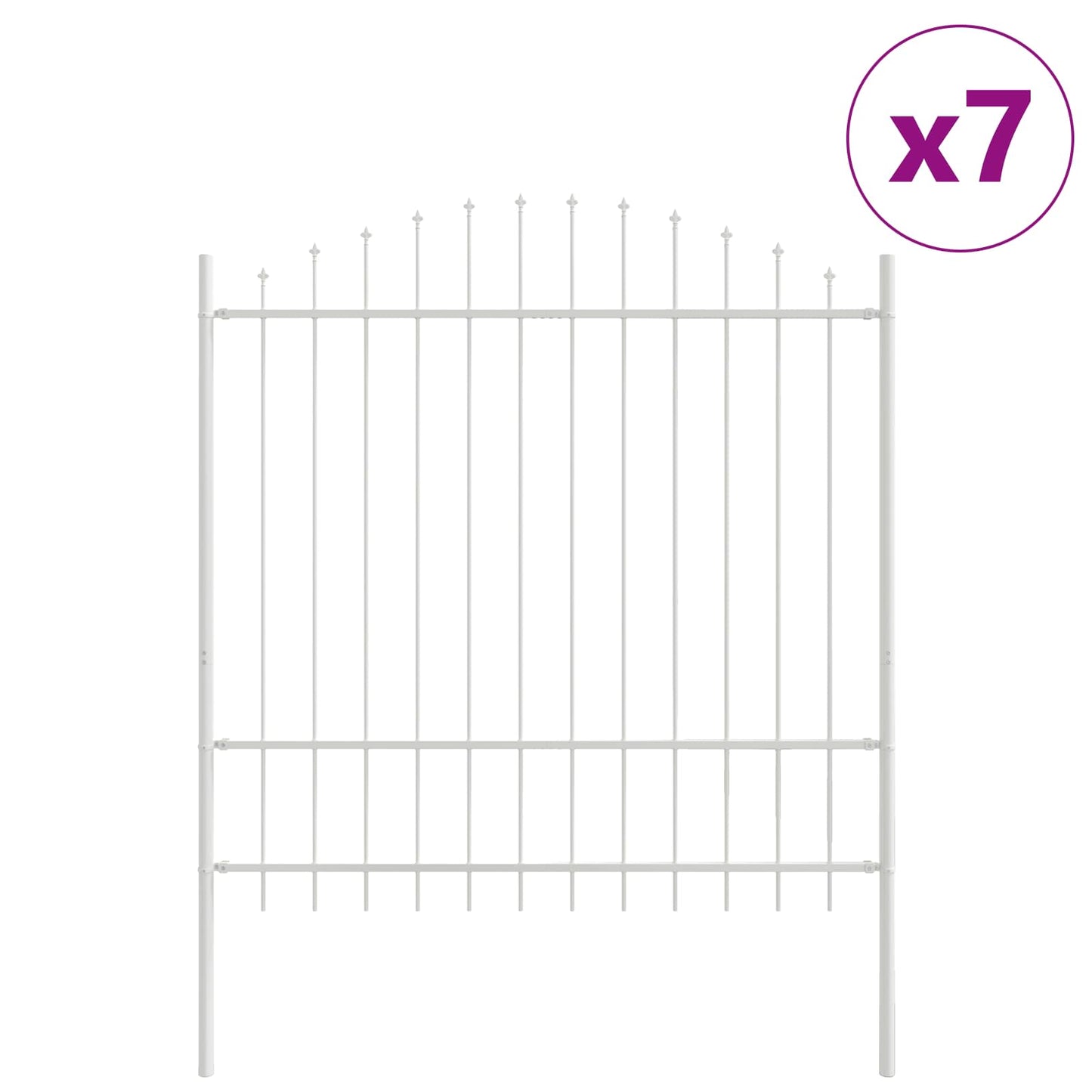 Tuinhek 7 pcs Wit 170 x 215 cm Gepoedercoat staal is nu te koop bij PeponiXL, paradijselijk wonen!