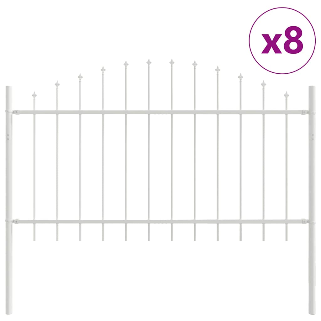 Tuinhek 8 pcs Wit 170 x 140 cm Gepoedercoat staal is nu te koop bij PeponiXL, paradijselijk wonen!