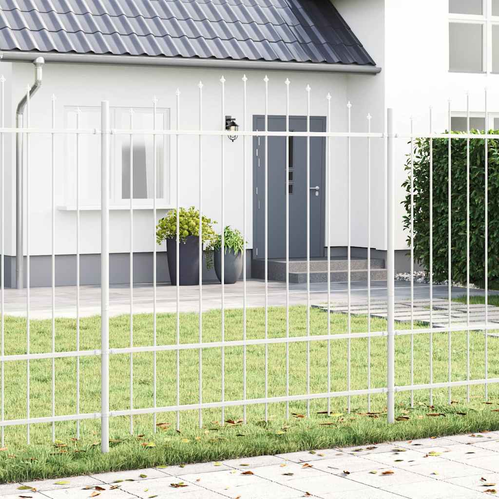 Tuinhek 8 pcs Wit 170 x 215 cm Gepoedercoat staal is nu te koop bij PeponiXL, paradijselijk wonen!