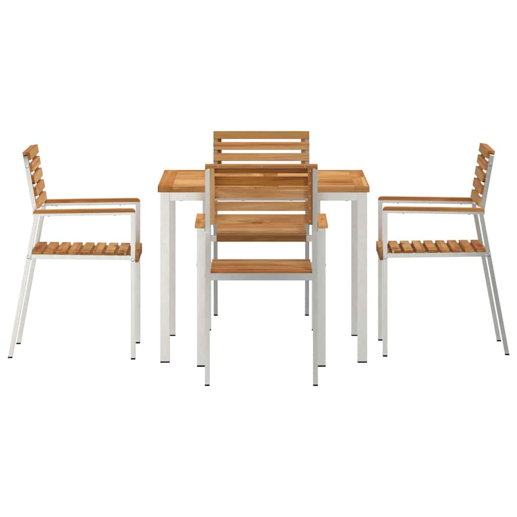 Tuin eettafelset 5 pcs Bruin Massief Teakhout is nu te koop bij PeponiXL, paradijselijk wonen!