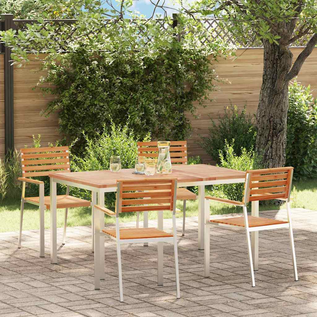 Tuin eettafelset 5 pcs Bruin Massief Teakhout is nu te koop bij PeponiXL, paradijselijk wonen!