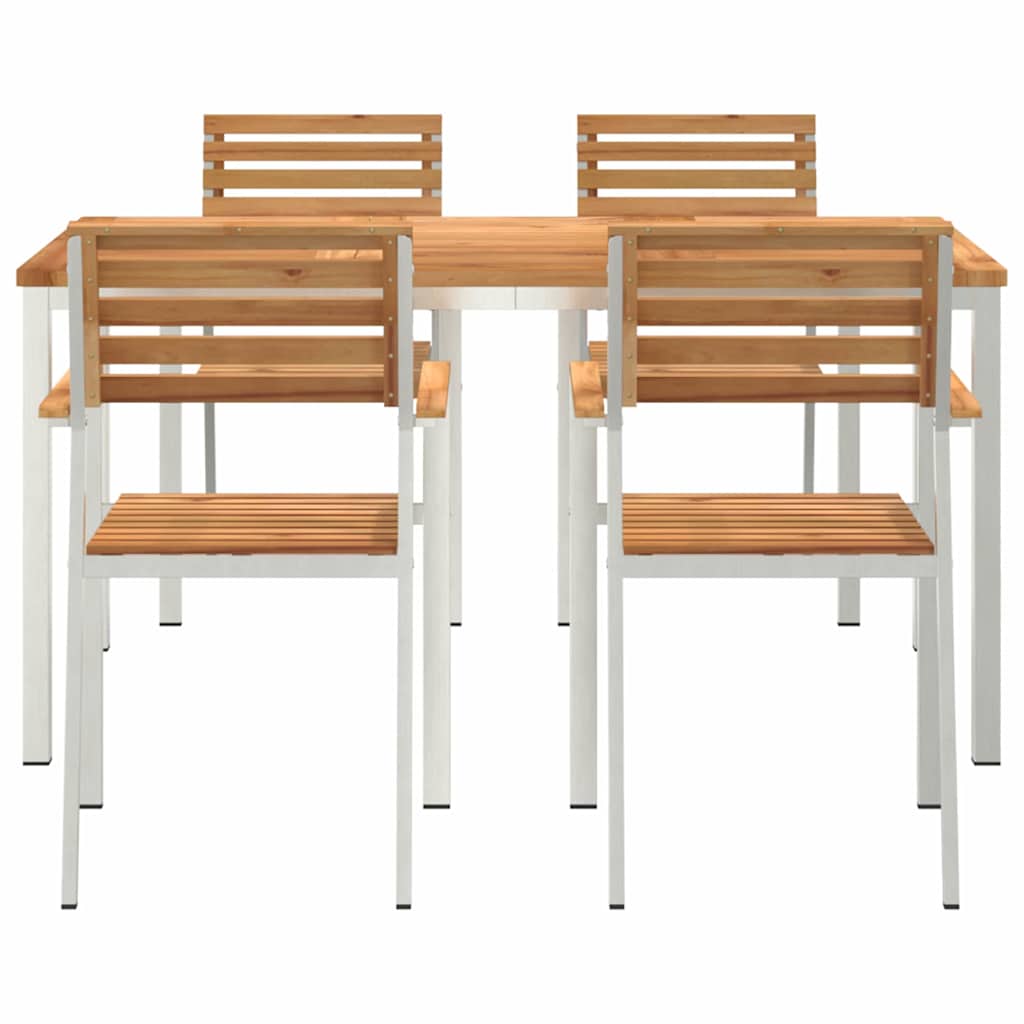 Tuin eettafelset 5 pcs Bruin Massief Teakhout is nu te koop bij PeponiXL, paradijselijk wonen!