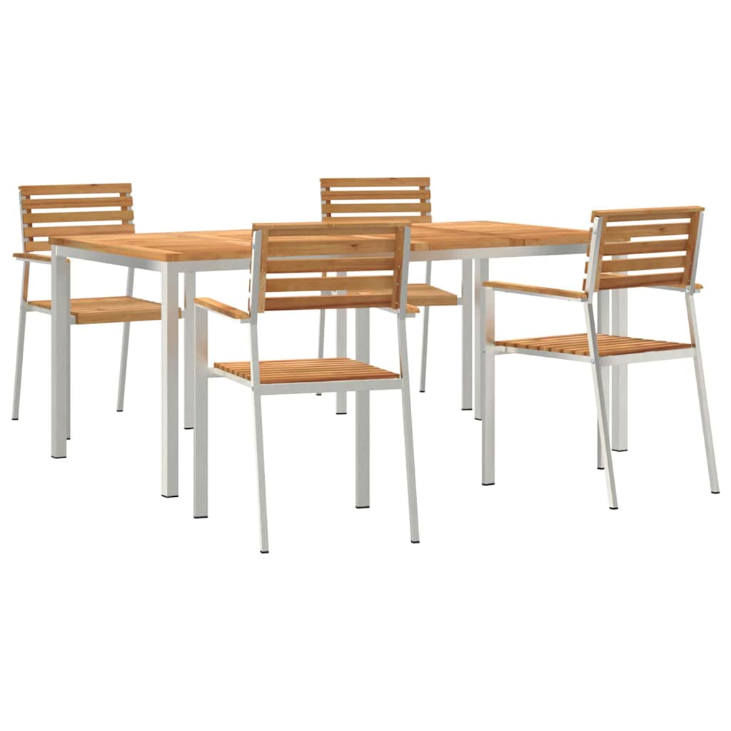 Tuin eettafelset 5 pcs Bruin Massief Teakhout is nu te koop bij PeponiXL, paradijselijk wonen!