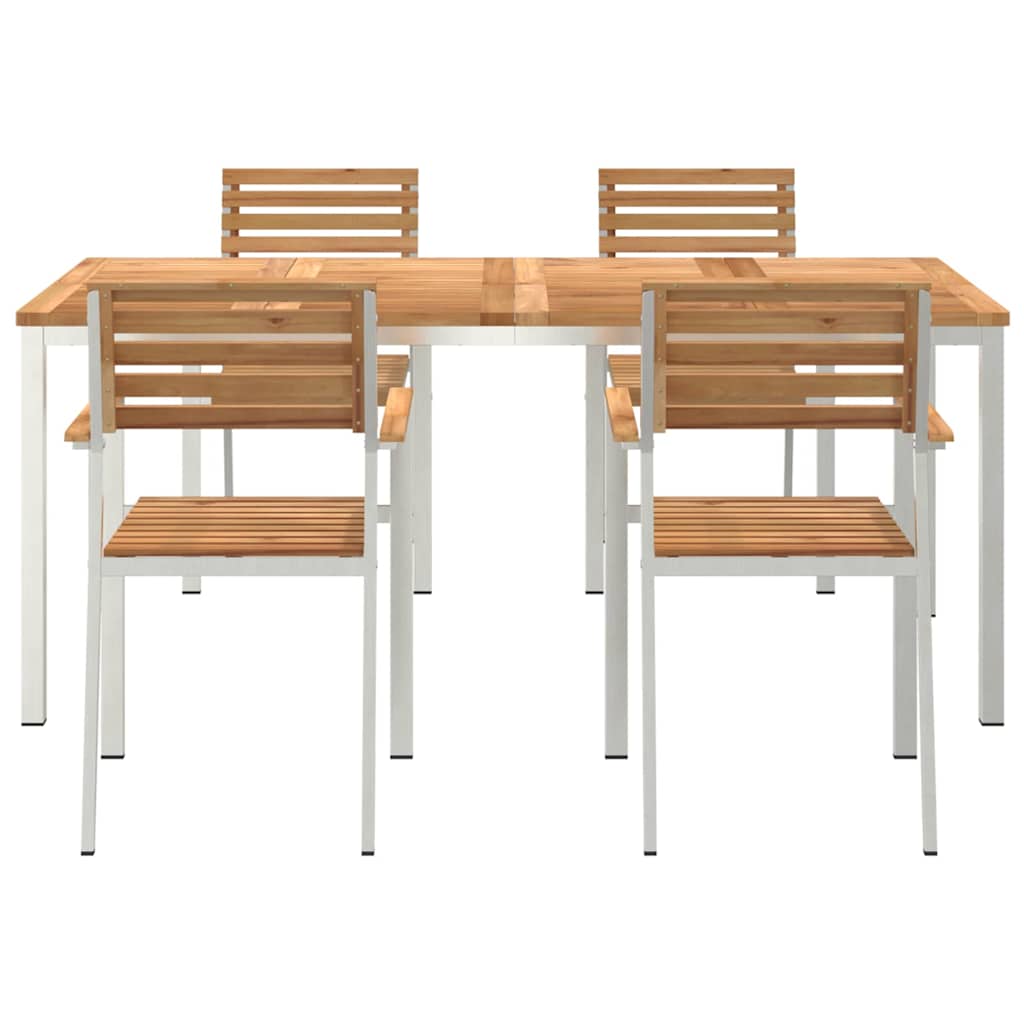 Tuin eettafelset 5 pcs Bruin Massief Teakhout is nu te koop bij PeponiXL, paradijselijk wonen!