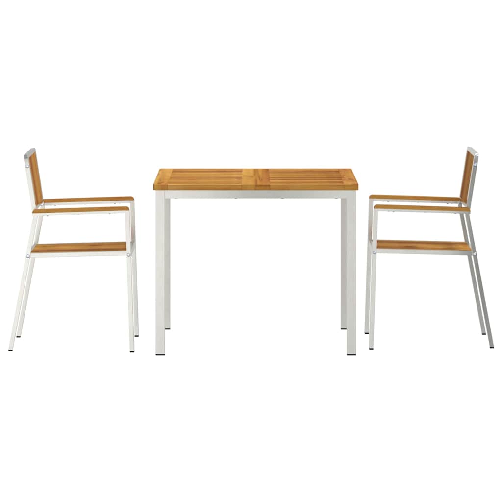 Buiten eettafelset 3 pcs Bruin Massief Acaciahout is nu te koop bij PeponiXL, paradijselijk wonen!